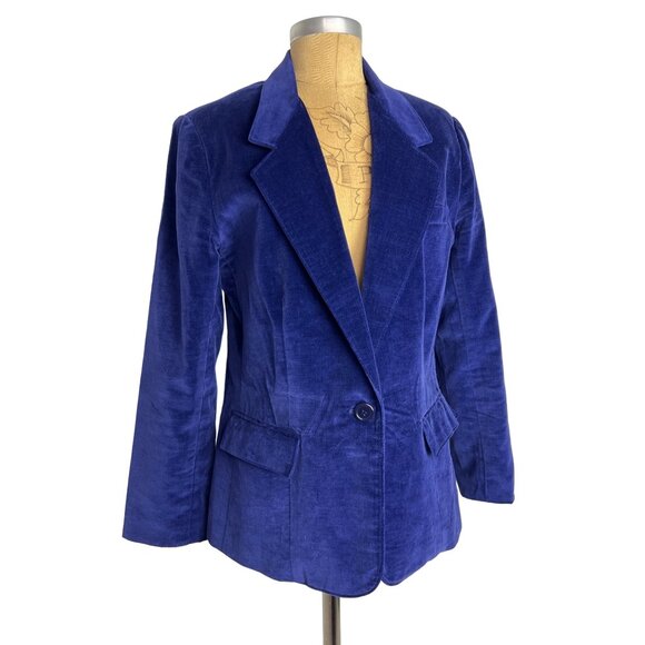 RLM Authentic Vintage Electric Indigo Blue Women Velvet Jacket  14 Made in Japan - Picture 1 of 7